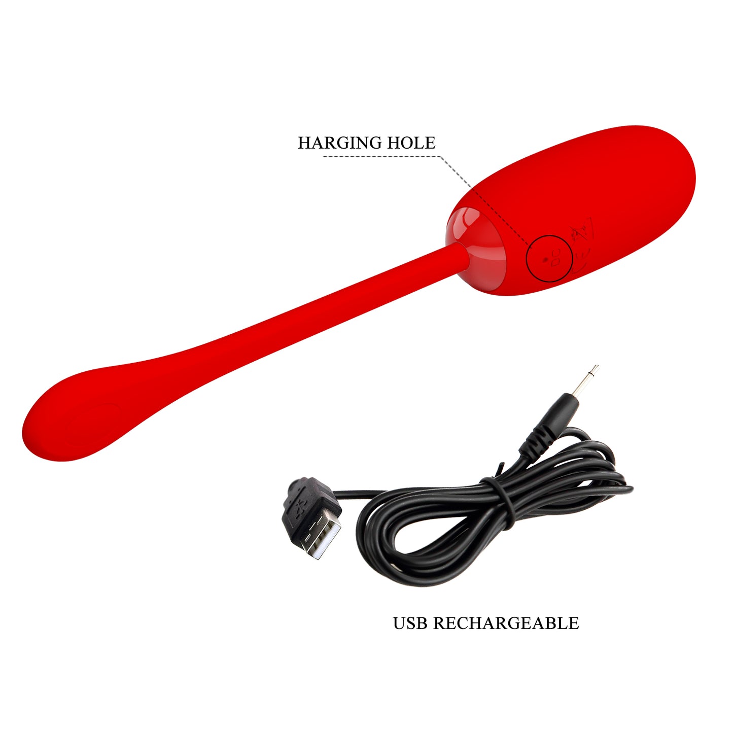 Pretty Love Super Soft Silicone Julius Bullet Egg Vibrator Red
