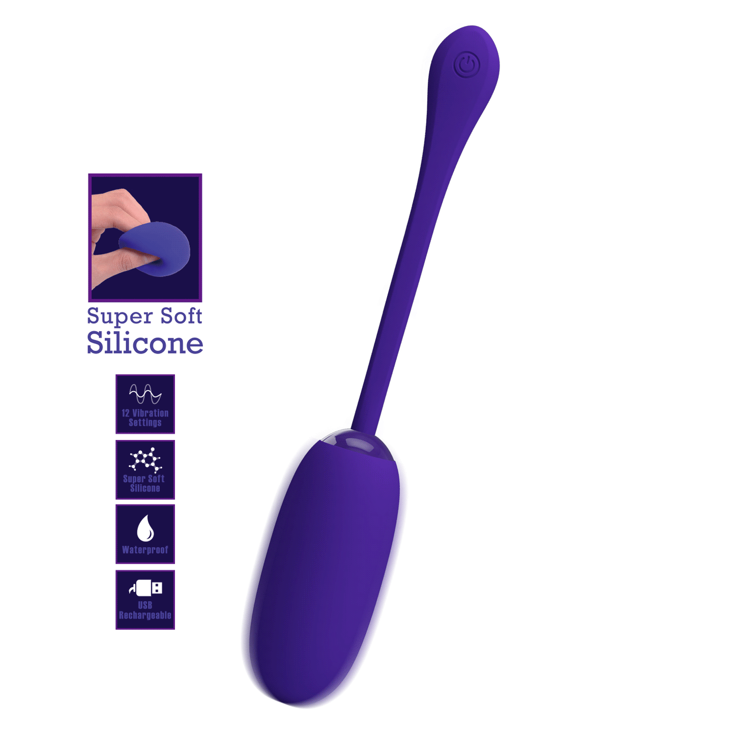 Pretty Love Super Soft Silicone Julius Bullet Egg Vibrator Purple