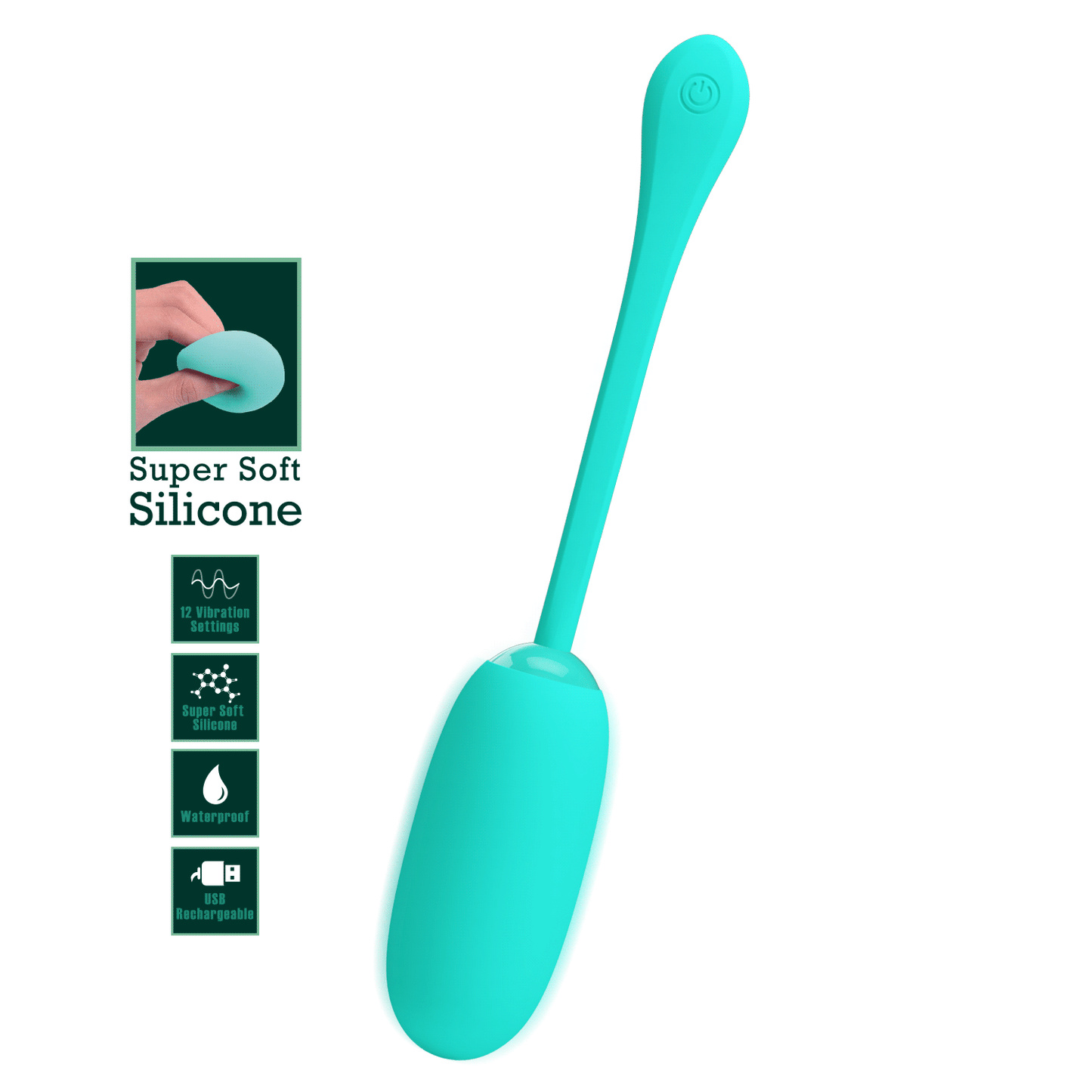 Pretty Love Super Soft Silicone Julius Bullet Egg Vibrator Green
