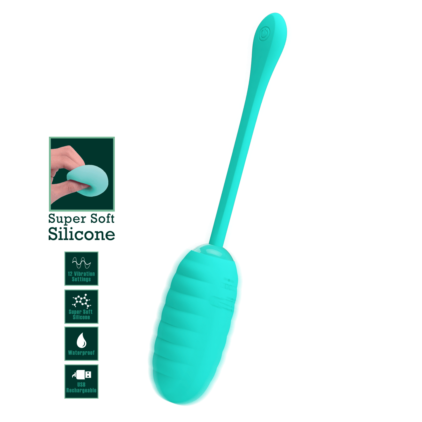 Pretty Love Super Soft Silicone Kirk Vibrating Egg Green