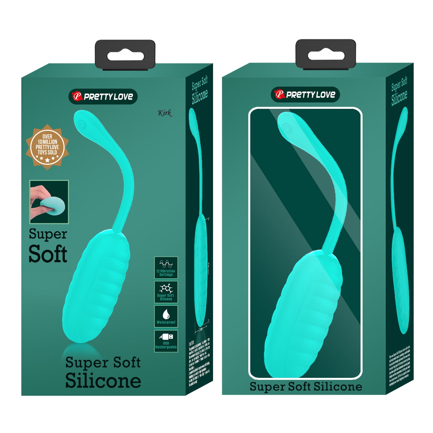 Pretty Love Super Soft Silicone Kirk Vibrating Egg Green