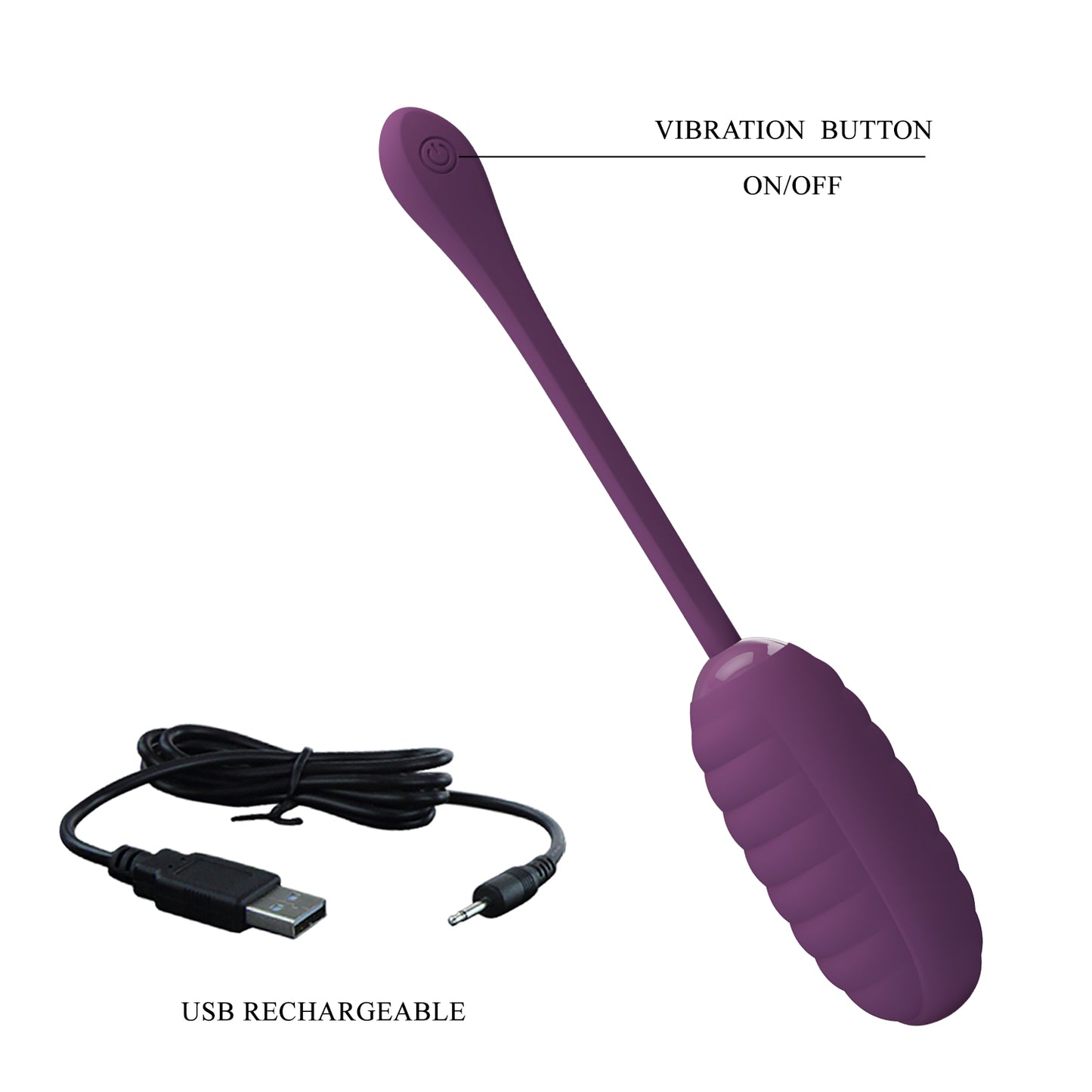 Pretty Love Super Soft Silicone Kirk Vibrating Egg Purple (App)
