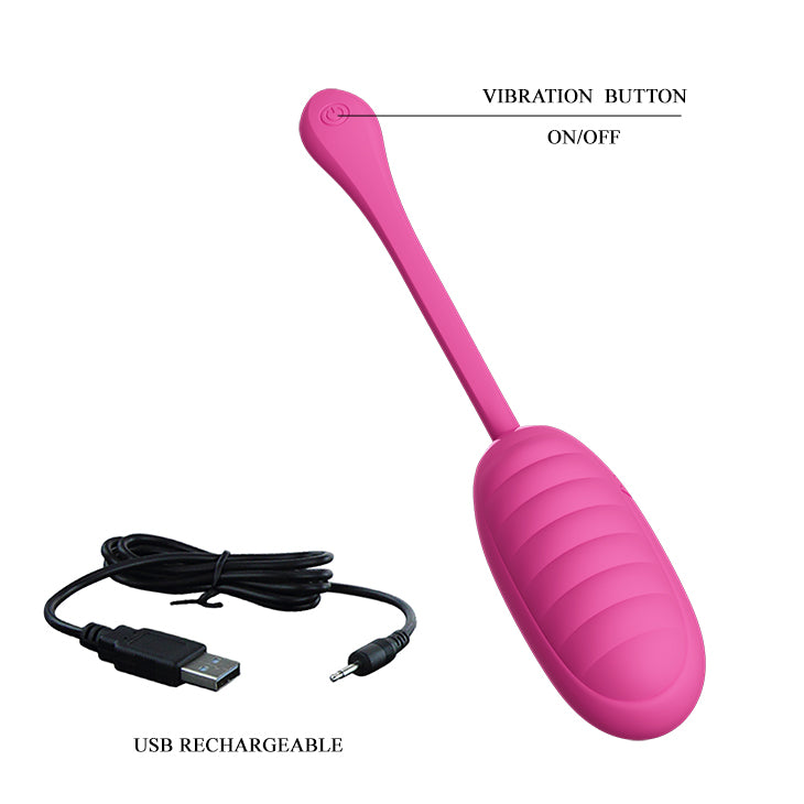 Pretty Love Super Soft Silicone Kirk Vibrating Egg Pink (App)