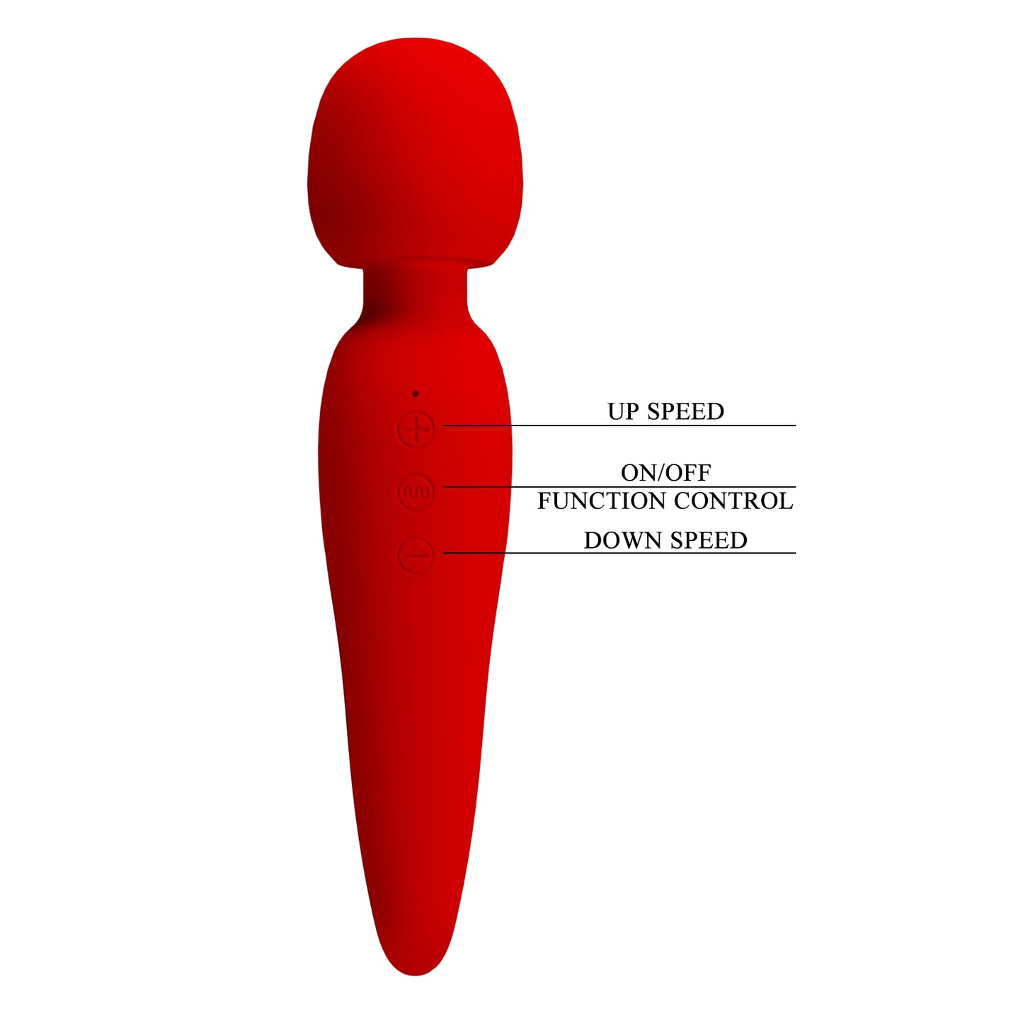Pretty Love Super Soft Silicone Meredith Wand Massager Red