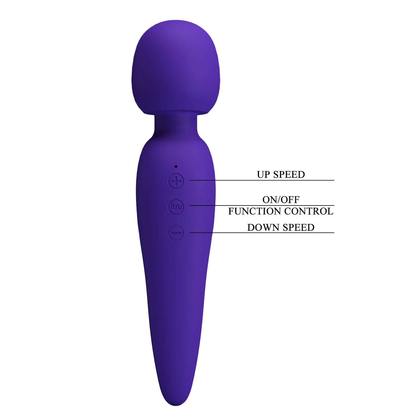 Pretty Love Super Soft Silicone Meredith Wand Massager Purple