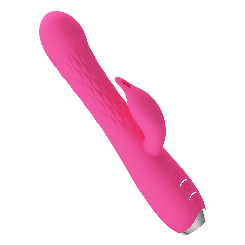 Party Up Eric Rabbit Vibrator with Rotating Bead Shaft Pink