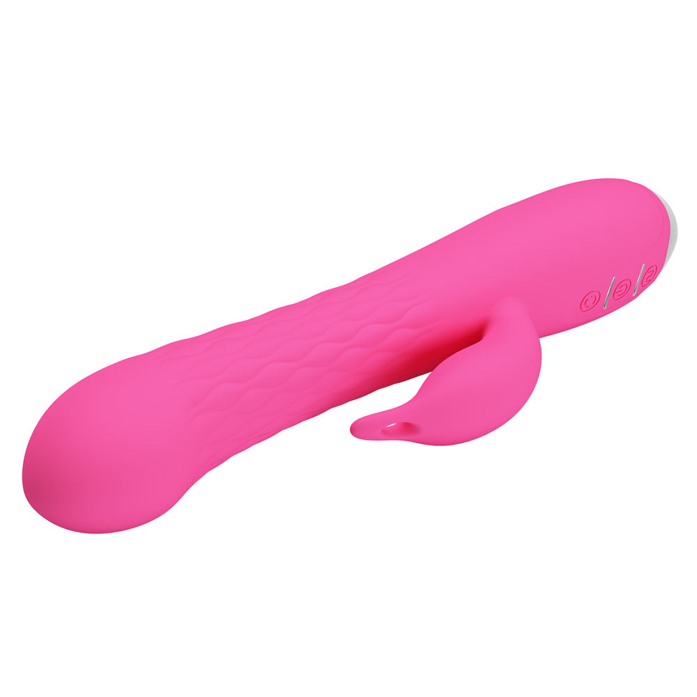 Party Up Eric Rabbit Vibrator with Rotating Bead Shaft Pink