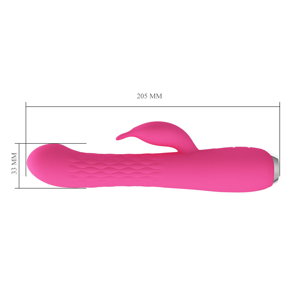 Party Up Eric Rabbit Vibrator with Rotating Bead Shaft Pink