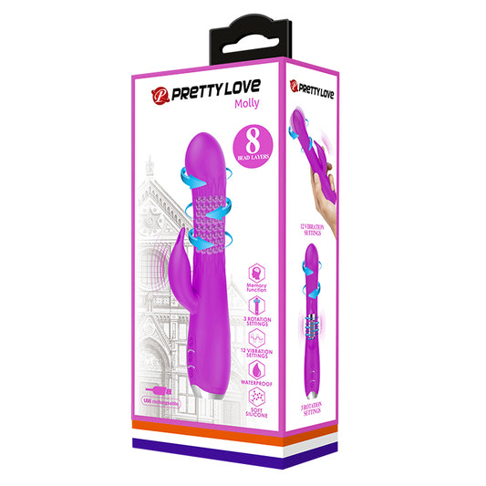 Pretty Love Molly Rotating Rabbit Vibrator Purple