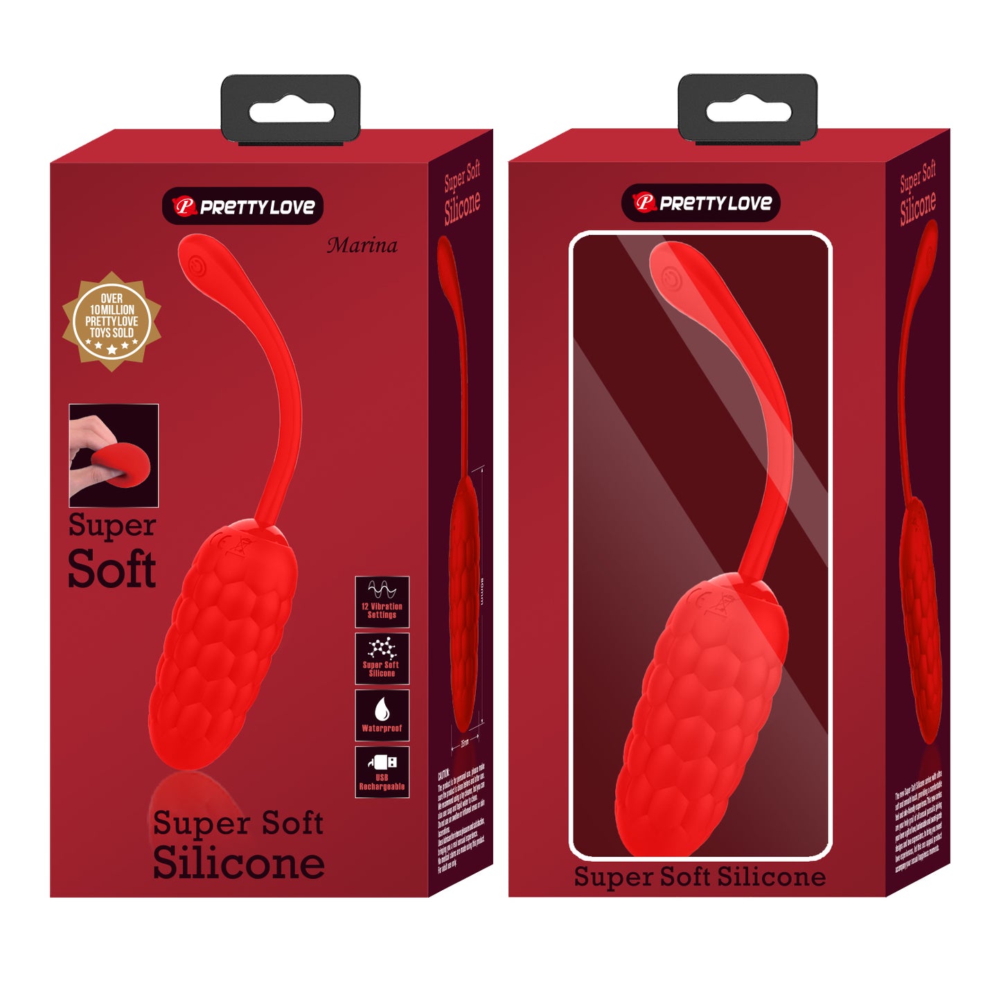 Pretty Love Super Soft Silicone Marina Vibrating Egg Red