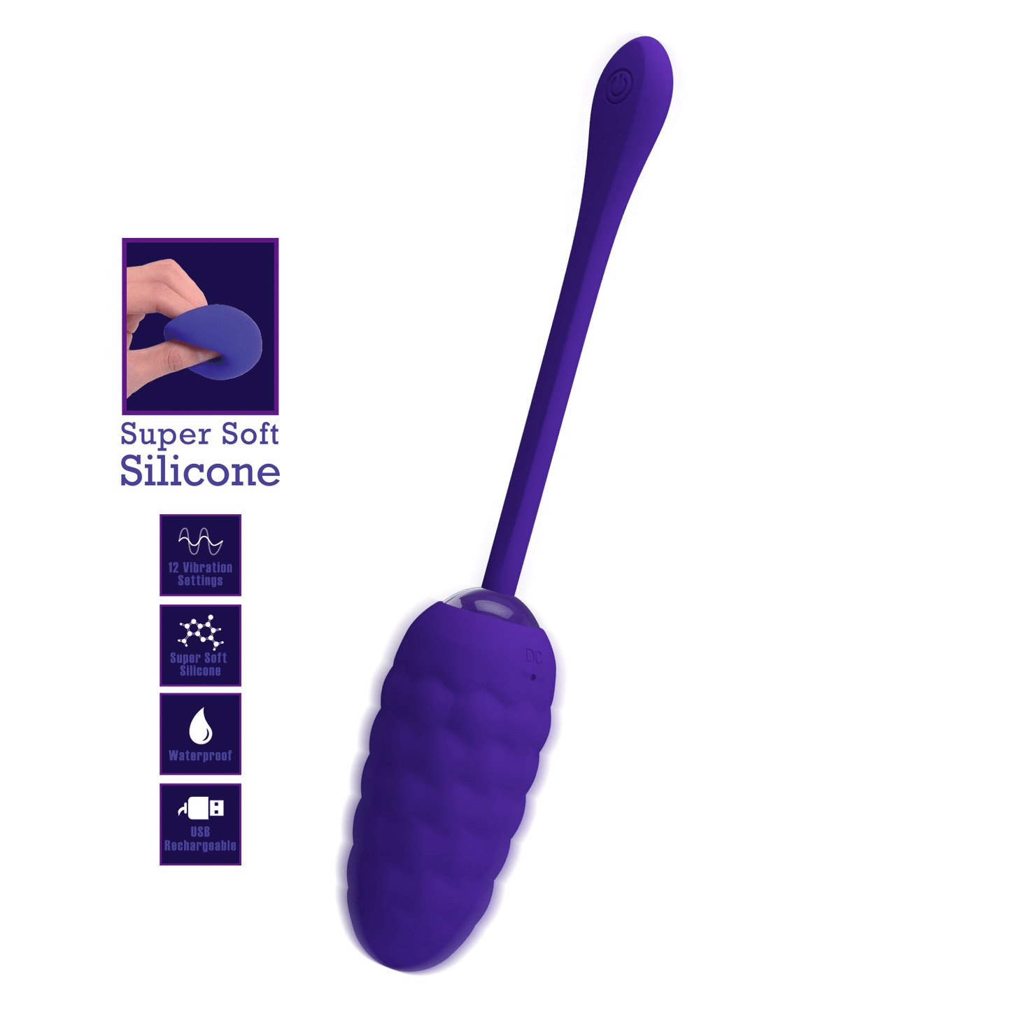 Pretty Love Super Soft Silicone Marina Vibrating Egg Purple