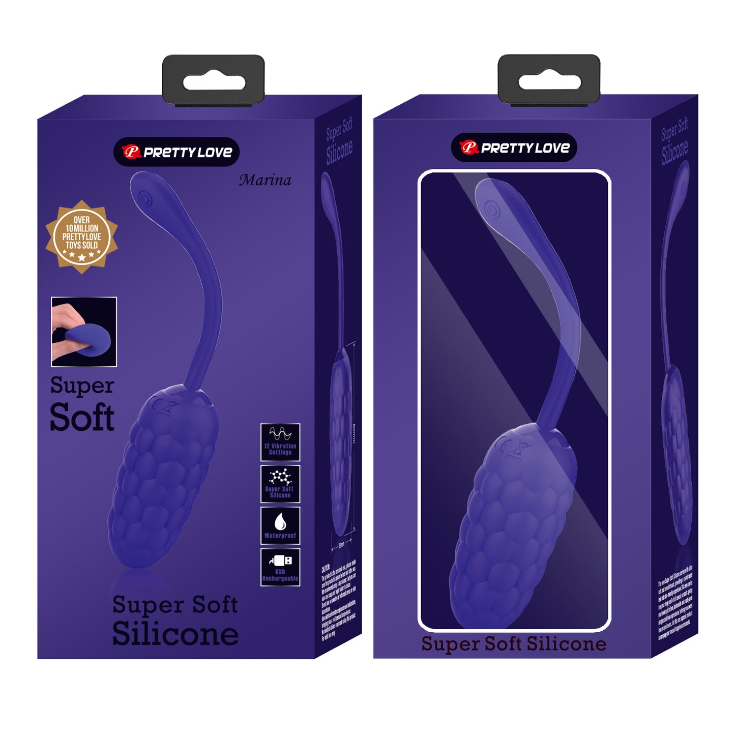 Pretty Love Super Soft Silicone Marina Vibrating Egg Purple