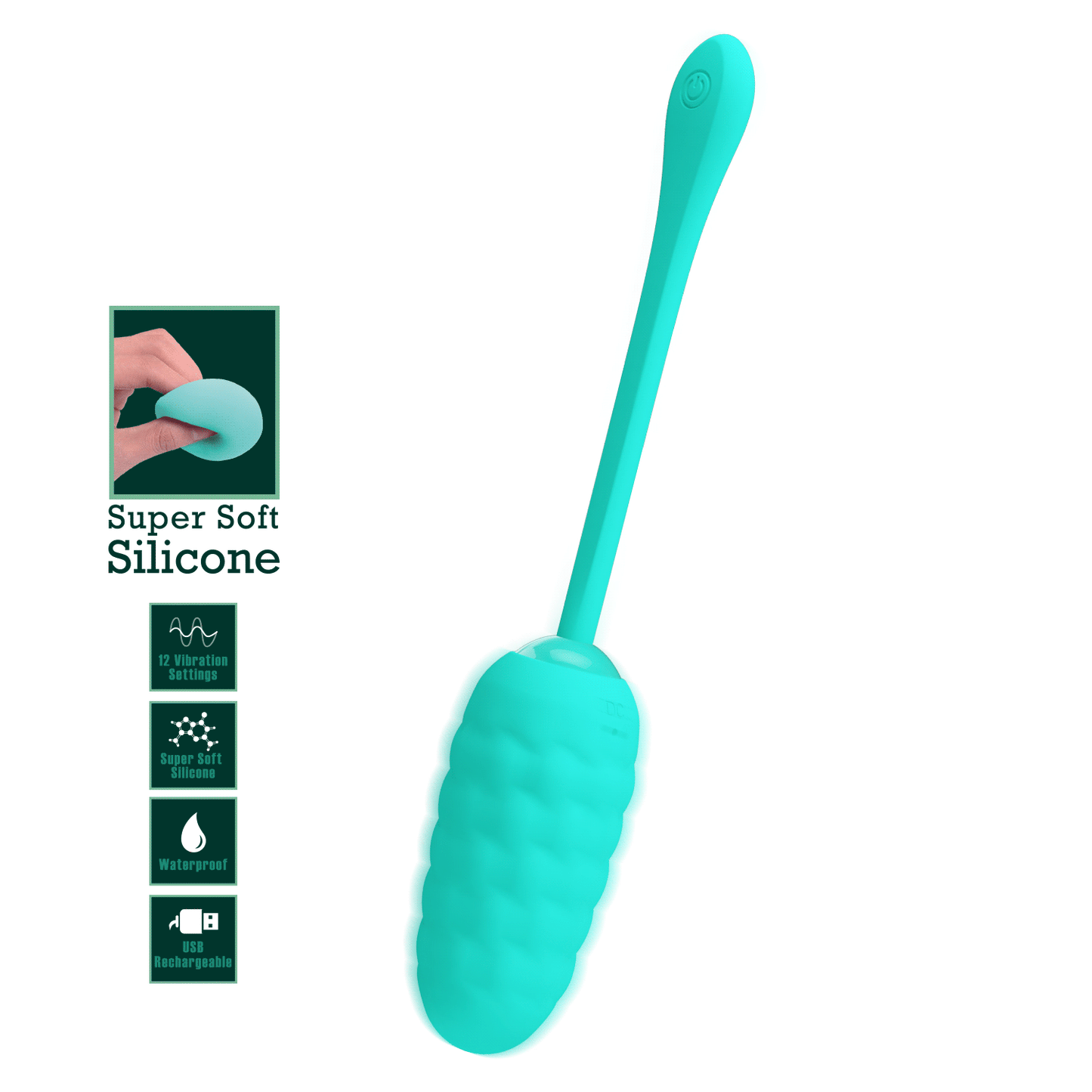 Pretty Love Super Soft Silicone Marina Vibrating Egg Green