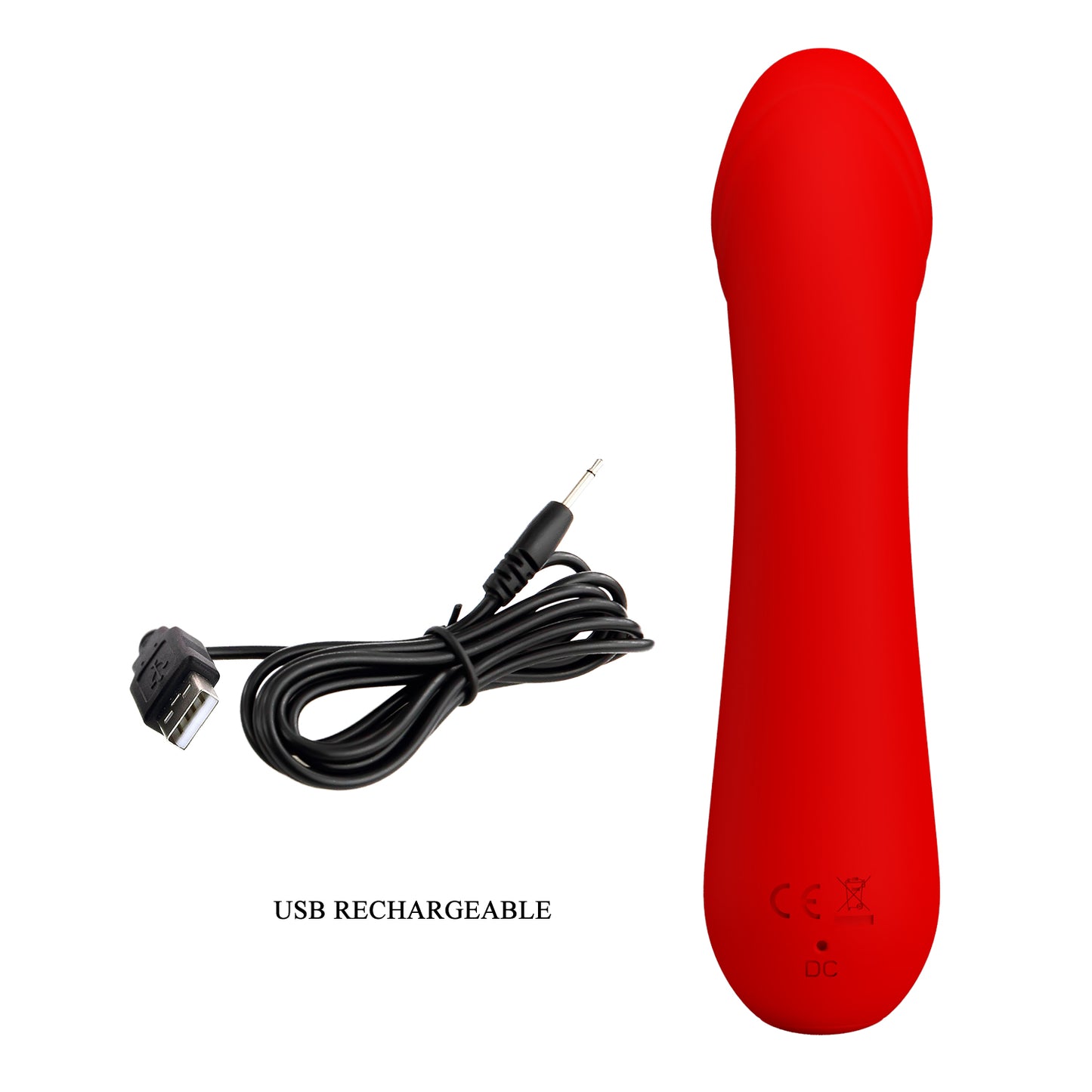 Pretty Love Super Soft Silicone Cetus G-Spot Vibrator Red