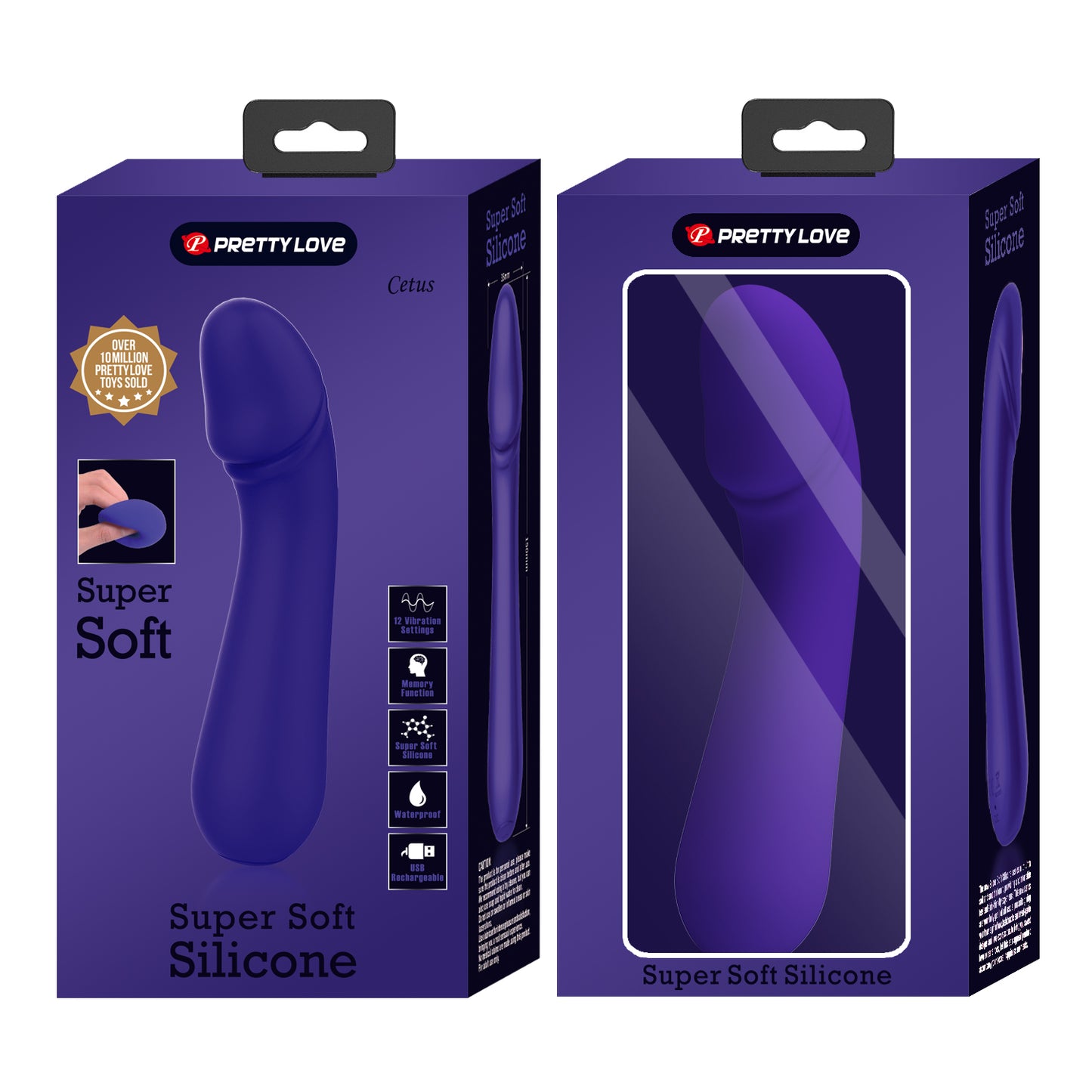 Pretty Love Super Soft Silicone Cetus G-Spot Vibrator Purple