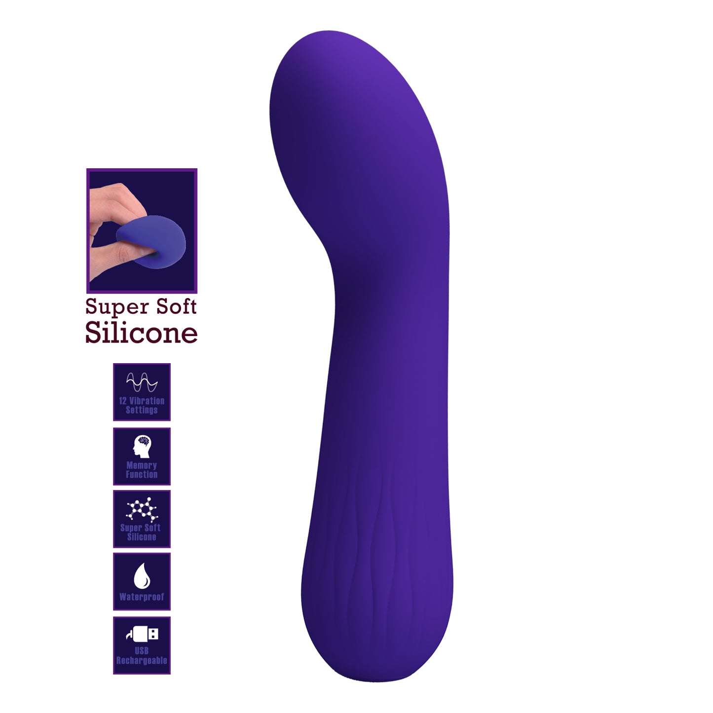 Pretty Love Faun Super Soft Silicone Flexible G-Spot Vibrator Purple
