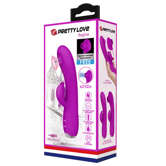 Pretty Love Regina Pulse Wave Rabbit Vibrator Purple