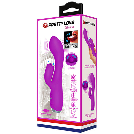 Pretty Love Gloria Rabbit Flickering Vibrator Purple