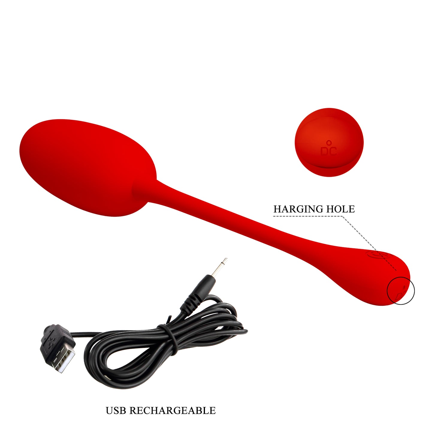 Pretty Love Super Soft Silicone Knucker Egg Vibrator Red