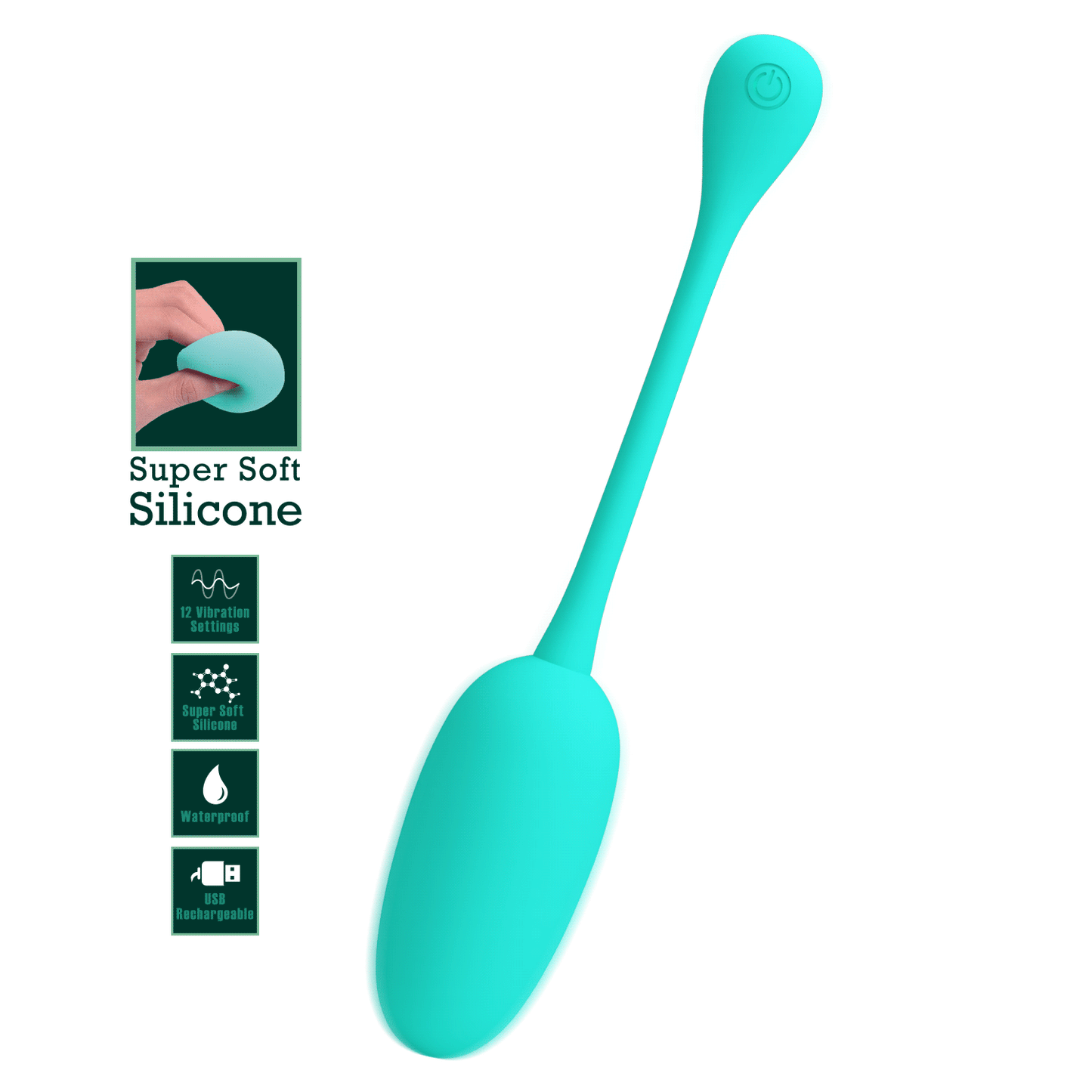 Pretty Love Super Soft Silicone Knucker Egg Vibrator Green