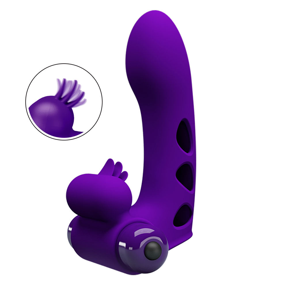 Party Up Mike Finger Vibrator Purple