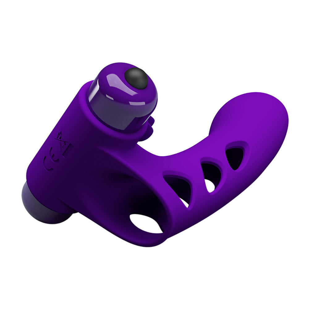 Party Up Mike Finger Vibrator Purple