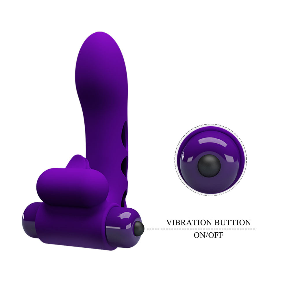 Party Up Mike Finger Vibrator Purple