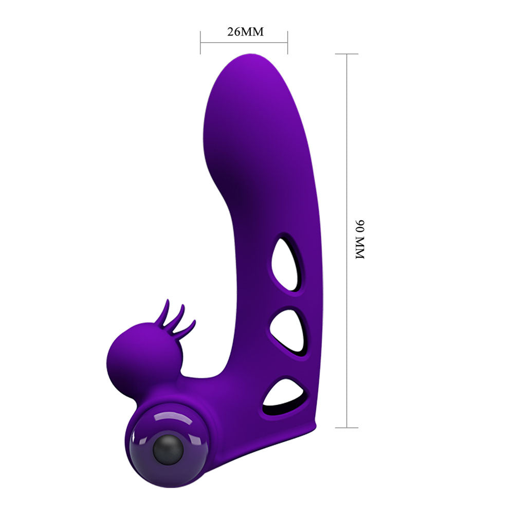 Party Up Mike Finger Vibrator Purple