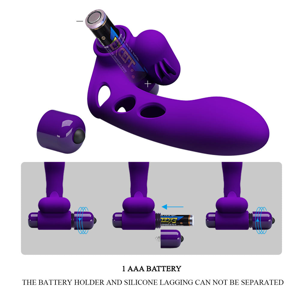 Party Up Mike Finger Vibrator Purple