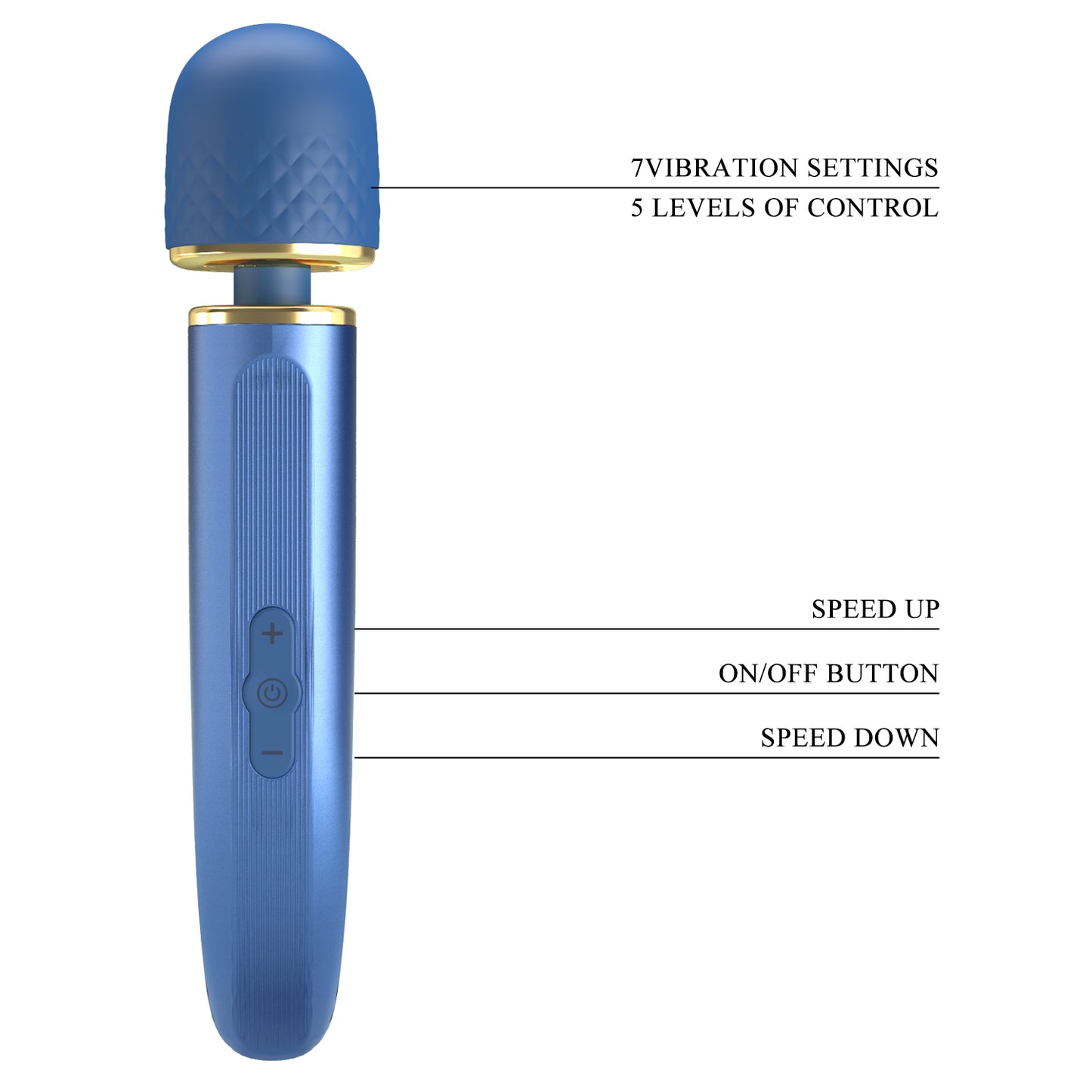 Pretty Love Charming Massager 9.4" Vibrator Massage Wand Blue