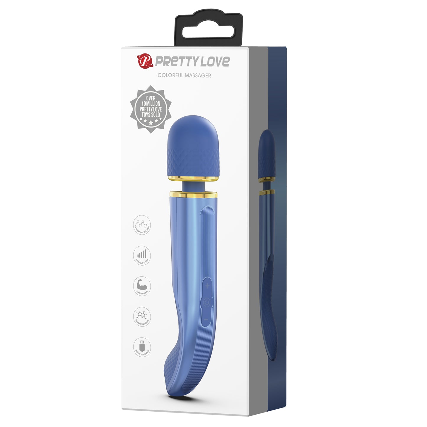 Pretty Love Charming Massager 9.4" Vibrator Massage Wand Blue