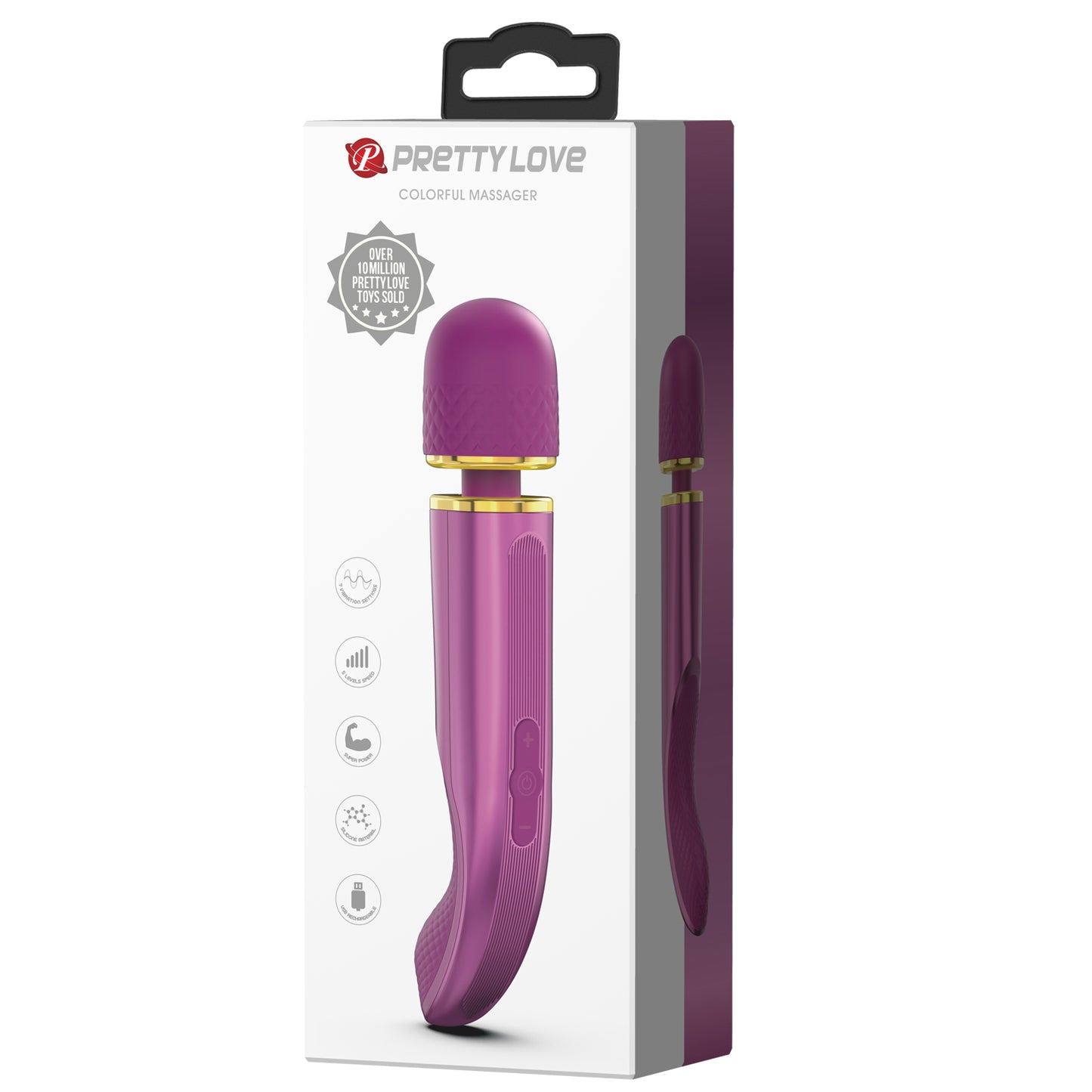 Pretty Love Charming Massager 9.4" Vibrator Massage Wand Purple