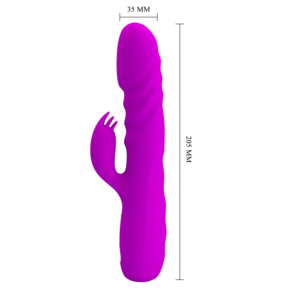 Party Up Bob Thrusting Rabbit Vibrator Purple