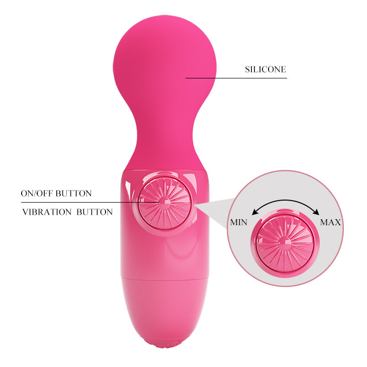 Pretty Love Little Cute Mini Stick Massager Vibrator Hot Pink