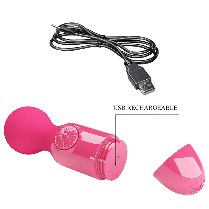 Pretty Love Little Cute Mini Stick Massager Vibrator Hot Pink