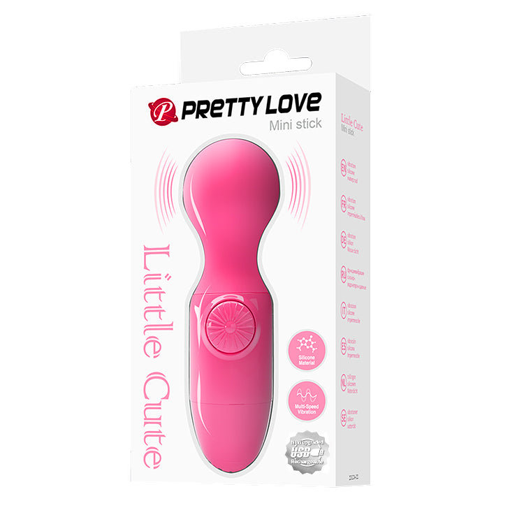 Pretty Love Little Cute Mini Stick Massager Vibrator Hot Pink