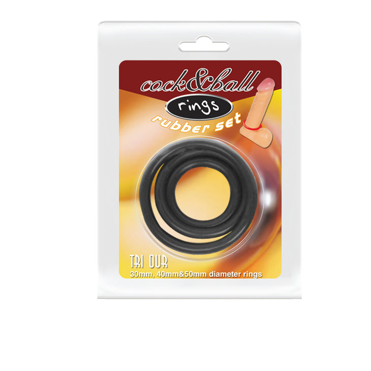 Pretty Love Classic Rubber Cock Ring Set