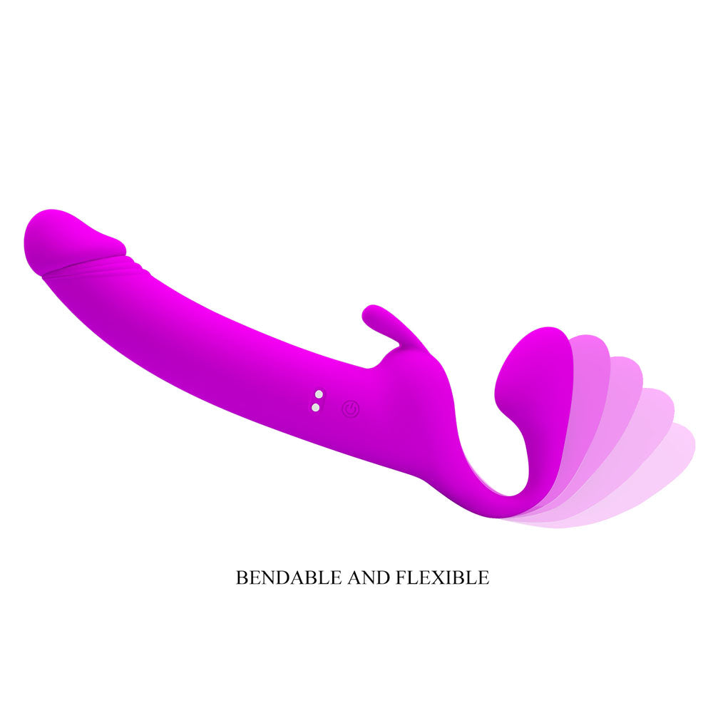 Party Up Oliver Vibrating Strapless Strap-On Purple