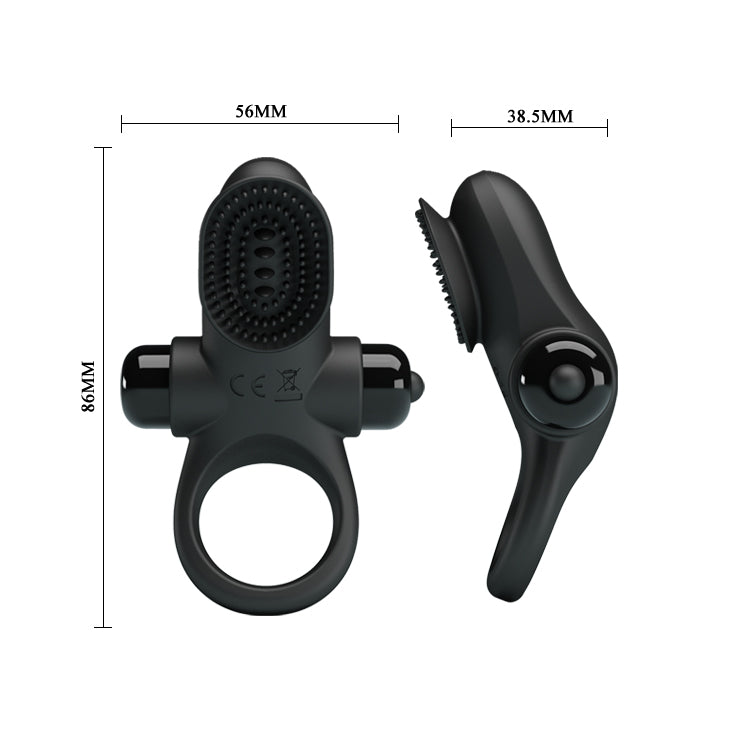 Pretty Love Couples Vibrating Cock Ring II Black