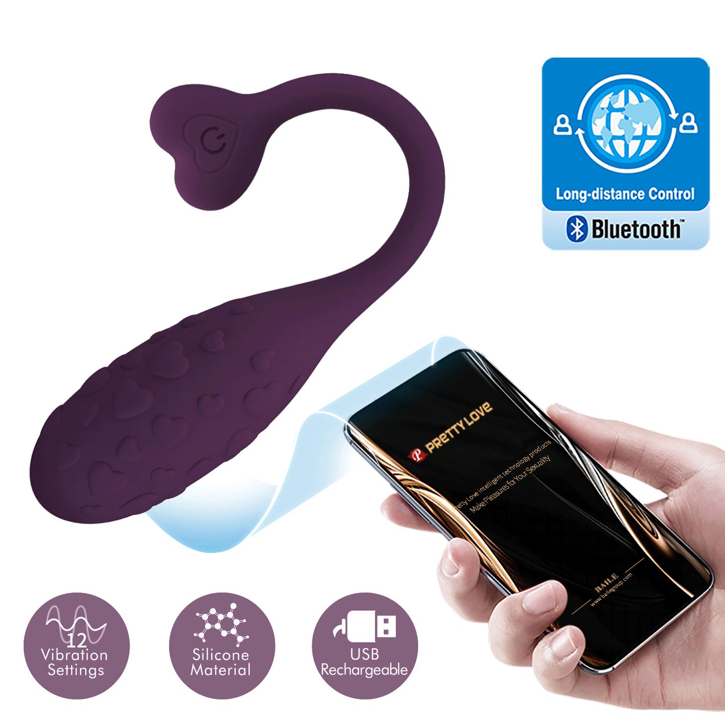 Pretty Love Fisherman Oval Shaped Egg Vibrator (App)