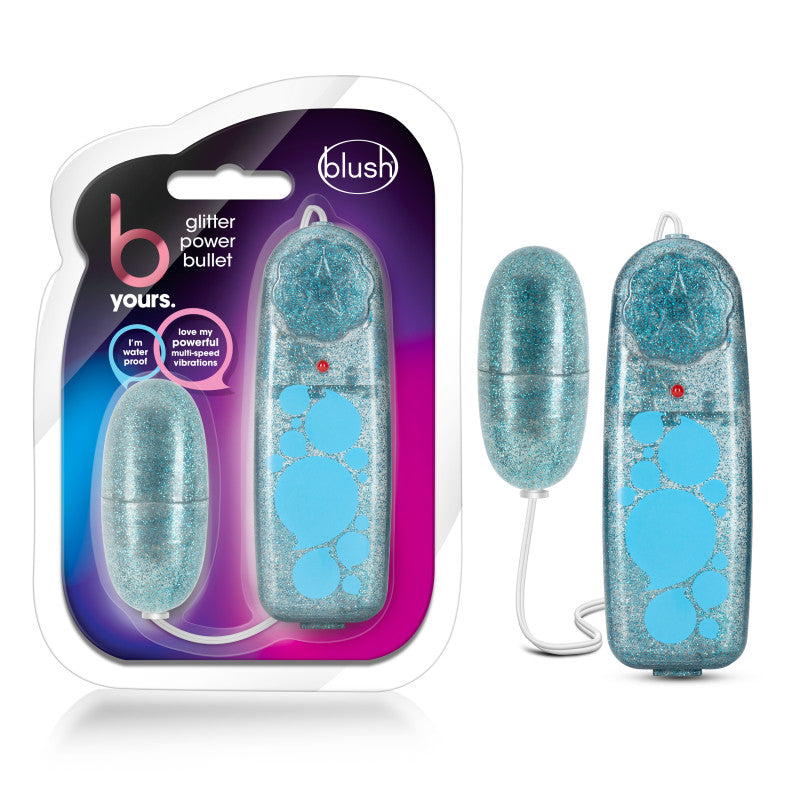 Blush Novelties B Yours Glitter Power Bullet - Blue
