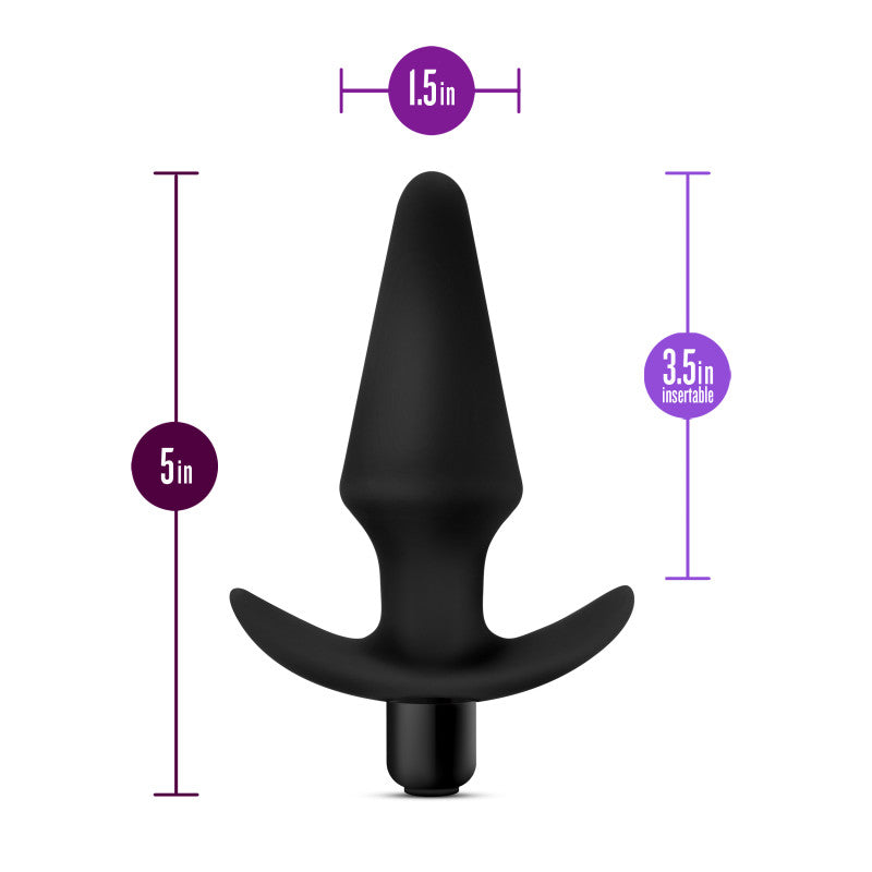 Blush Novelties | Anal Adventures Platinum Vibrating Plug - Black 12.7cm (5") Vibrating Butt Plug