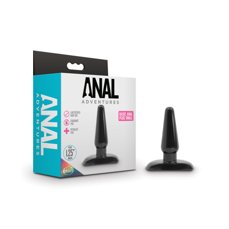 Blush Novelties | Anal Adventures Basic Anal Plug - Small Black 10.8cm Butt Plug