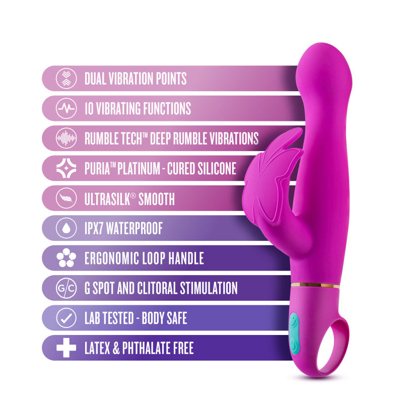 Blush Novelties | Aria Naughty AF - Plum 18.4cm Butterfly Vibrator