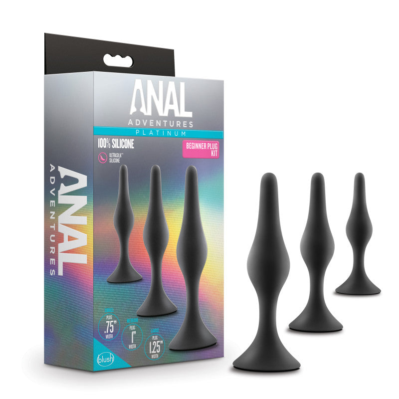 Blush Novelties | Anal Adventures Platinum Silicone Beginner Plug Kit - Set of 3 Sizes