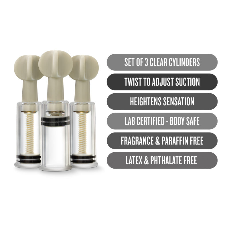 Blush Novelties | Temptasia Nipple and Clit Twist Suckers 3 Pc