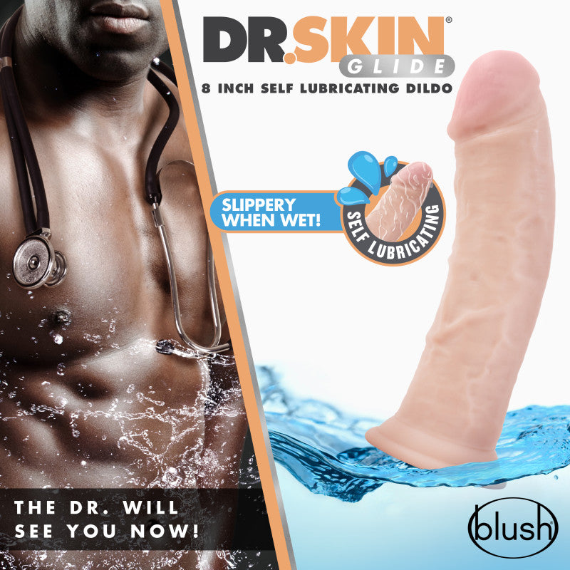 Dr. Skin Glide 8" Self Lubricating Dildo