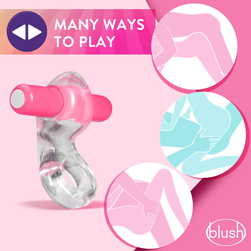 Blush Novelties Play With Me Delight Vibrating C-Ring Cock Ring - Pink