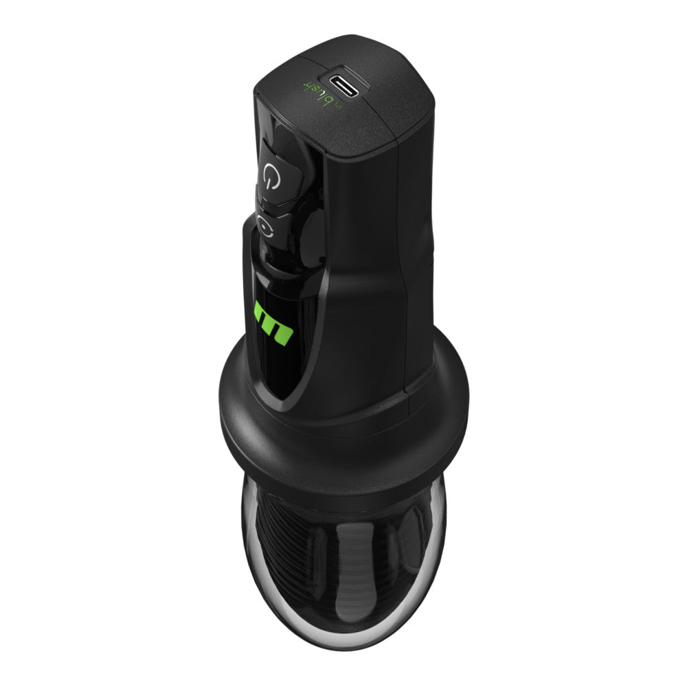 Blush Novelties | M For Men - 3rd Base - Black USB Rechargeable Vibrating & Rotating Auto Stroker