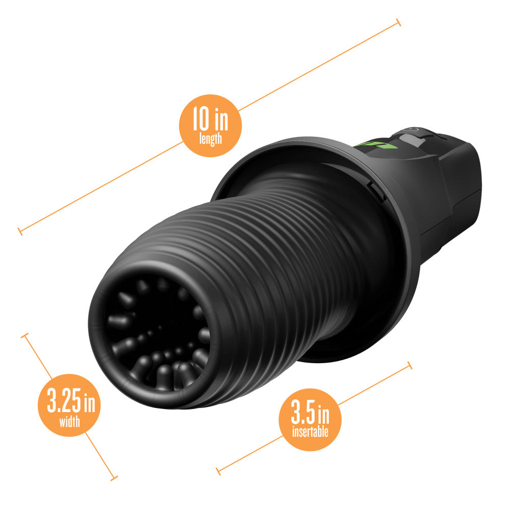 Blush Novelties | M For Men - 3rd Base - Black USB Rechargeable Vibrating & Rotating Auto Stroker